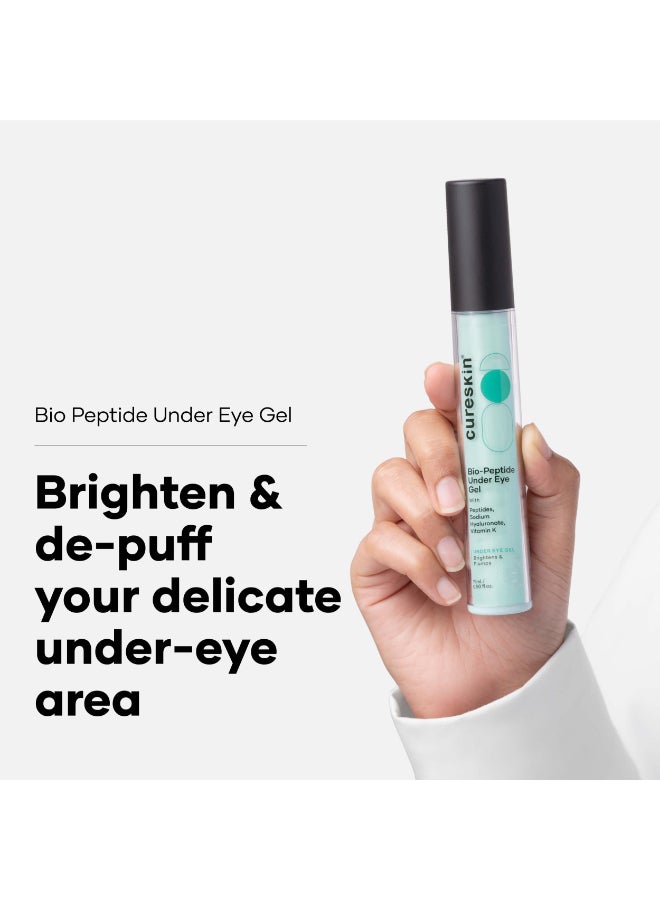 Cureskin Under Eye Gel for Dark Circles for Women and Men | Bio-Peptide Under Eye Gel to Reduce Dark Circles, Puffiness & Wrinkles | Under Eye Cream for Men and Women - Image 2